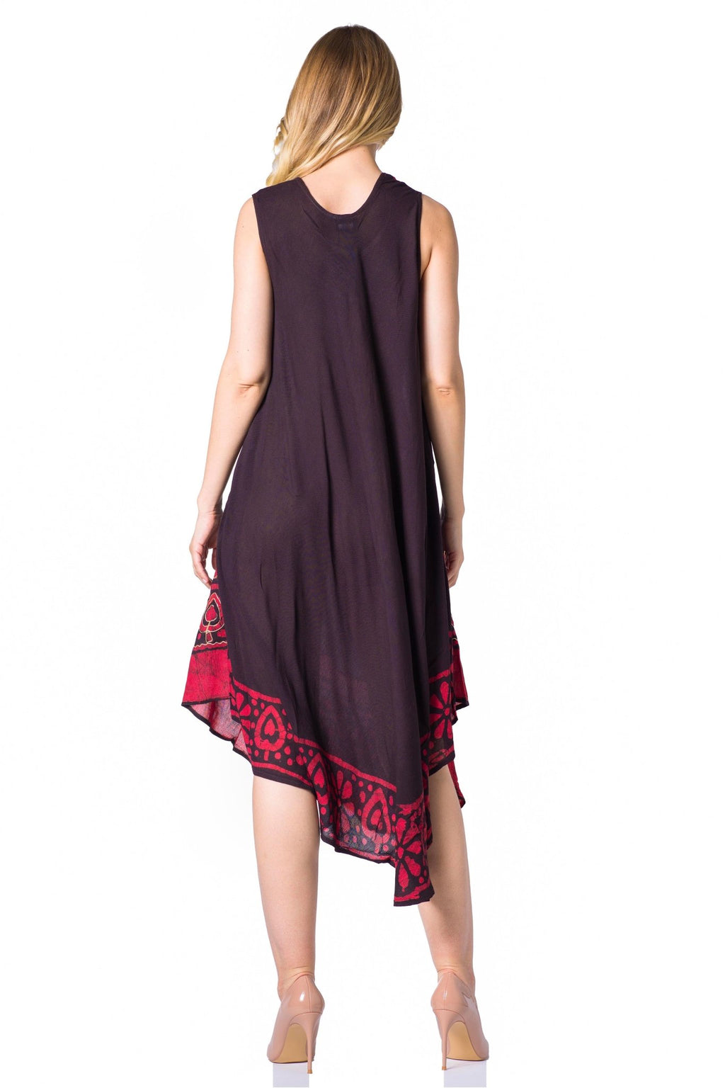 Sakkas Batik Flower Caftan Tank Dress / Cover Up dresses La Vie Bien Sakkas Batik Flower Caftan Tank Dress / Cover Up