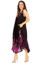 Sakkas Batik Flower Caftan Tank Dress / Cover Up dresses La Vie Bien Sakkas Batik Flower Caftan Tank Dress / Cover Up