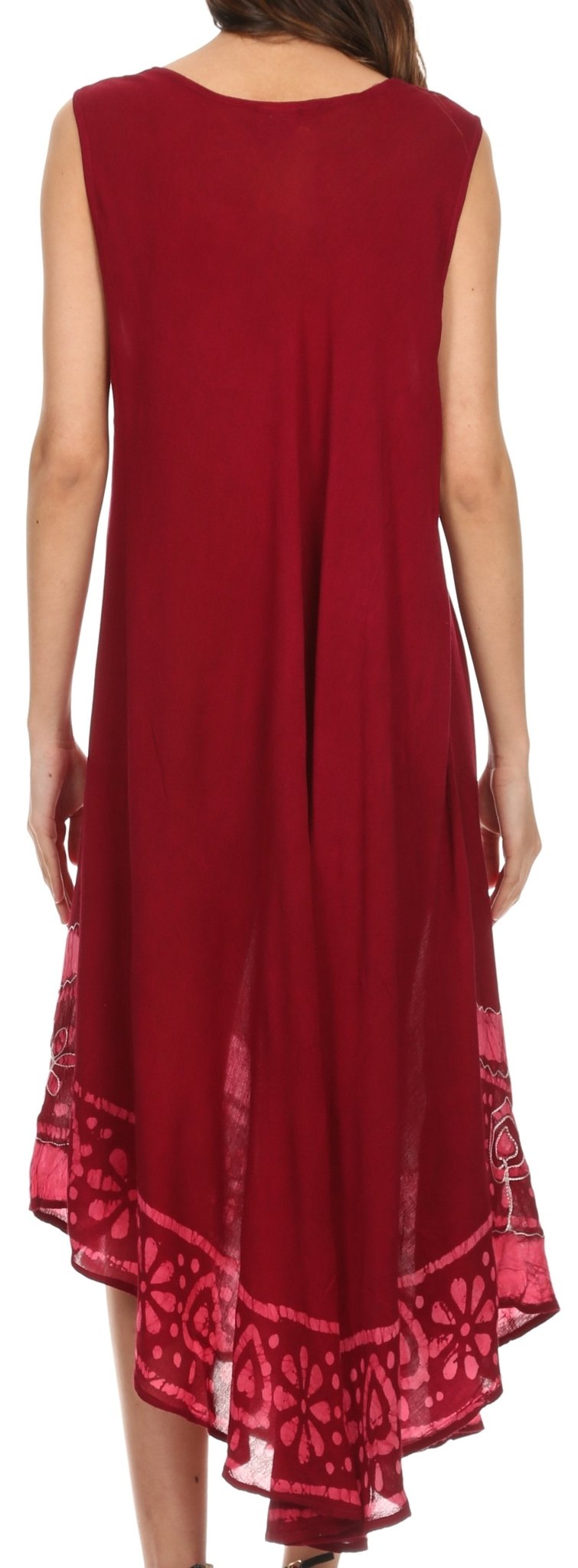 Sakkas Batik Flower Caftan Tank Dress / Cover Up dresses La Vie Bien Sakkas Batik Flower Caftan Tank Dress / Cover Up