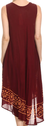 Sakkas Batik Flower Caftan Tank Dress / Cover Up dresses La Vie Bien Sakkas Batik Flower Caftan Tank Dress / Cover Up