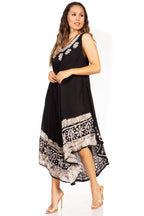 Sakkas Batik Flower Caftan Tank Dress / Cover Up dresses La Vie Bien Sakkas Batik Flower Caftan Tank Dress / Cover Up