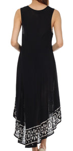 Sakkas Batik Flower Caftan Tank Dress / Cover Up dresses La Vie Bien Sakkas Batik Flower Caftan Tank Dress / Cover Up