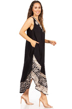 Sakkas Batik Flower Caftan Tank Dress / Cover Up dresses La Vie Bien Sakkas Batik Flower Caftan Tank Dress / Cover Up