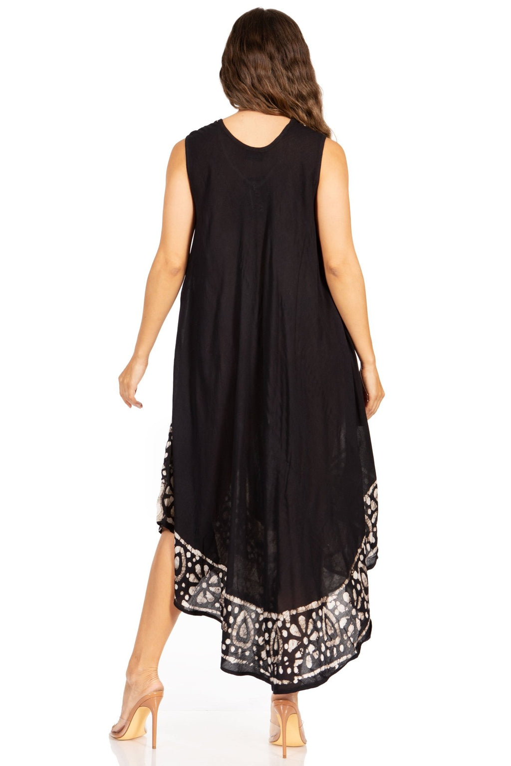 Sakkas Batik Flower Caftan Tank Dress / Cover Up dresses La Vie Bien Sakkas Batik Flower Caftan Tank Dress / Cover Up