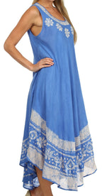 Sakkas Batik Flower Caftan Tank Dress / Cover Up dresses La Vie Bien Sakkas Batik Flower Caftan Tank Dress / Cover Up