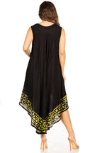 Sakkas Batik Flower Caftan Tank Dress / Cover Up dresses La Vie Bien Sakkas Batik Flower Caftan Tank Dress / Cover Up