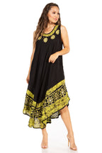 Sakkas Batik Flower Caftan Tank Dress / Cover Up dresses La Vie Bien Sakkas Batik Flower Caftan Tank Dress / Cover Up