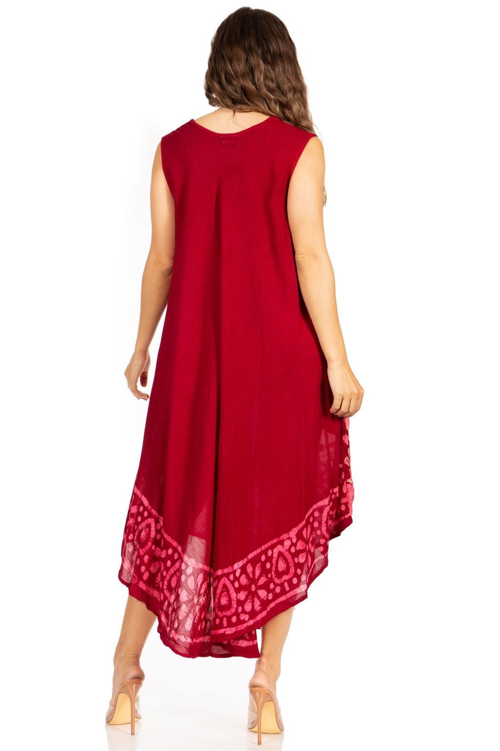 Sakkas Batik Flower Caftan Tank Dress / Cover Up dresses La Vie Bien Sakkas Batik Flower Caftan Tank Dress / Cover Up