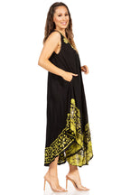 Sakkas Batik Flower Caftan Tank Dress / Cover Up dresses La Vie Bien Sakkas Batik Flower Caftan Tank Dress / Cover Up