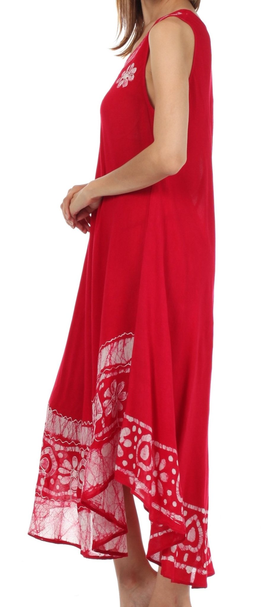 Sakkas Batik Flower Caftan Tank Dress / Cover Up dresses La Vie Bien Sakkas Batik Flower Caftan Tank Dress / Cover Up