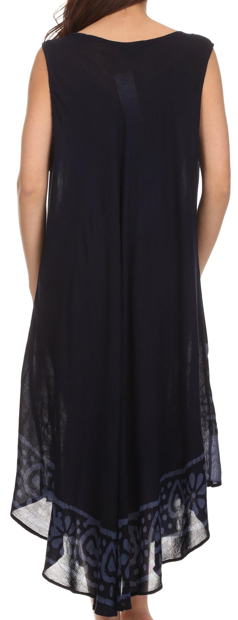 Sakkas Batik Flower Caftan Tank Dress / Cover Up dresses La Vie Bien Sakkas Batik Flower Caftan Tank Dress / Cover Up