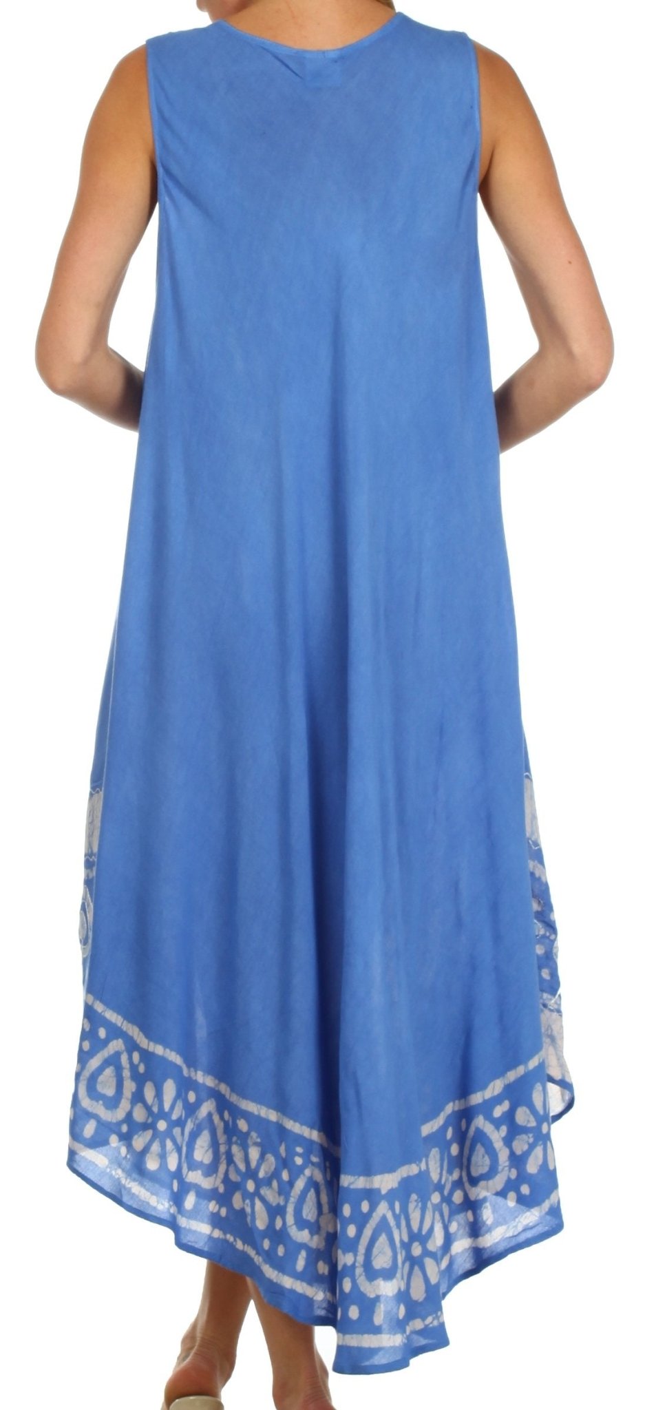 Sakkas Batik Flower Caftan Tank Dress / Cover Up dresses La Vie Bien Sakkas Batik Flower Caftan Tank Dress / Cover Up