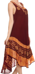 Sakkas Batik Flower Caftan Tank Dress / Cover Up dresses La Vie Bien Sakkas Batik Flower Caftan Tank Dress / Cover Up