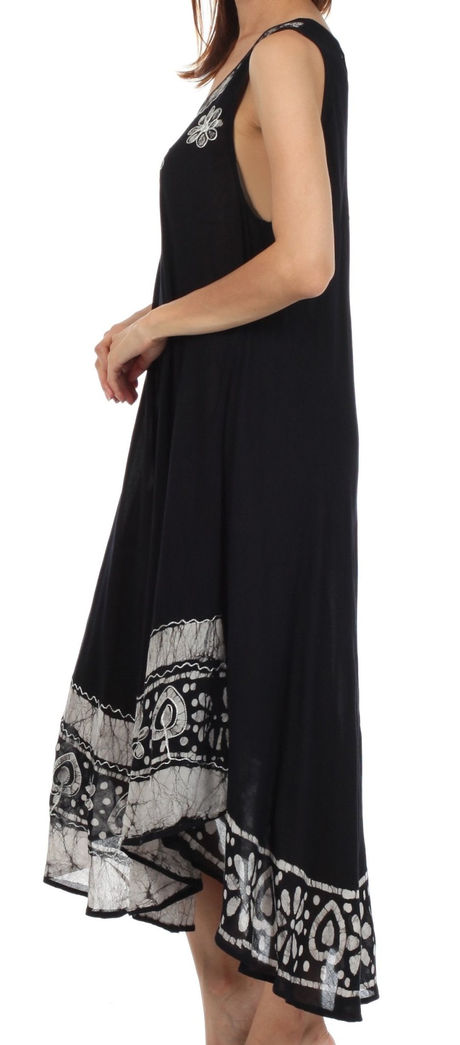 Sakkas Batik Flower Caftan Tank Dress / Cover Up dresses La Vie Bien Sakkas Batik Flower Caftan Tank Dress / Cover Up