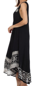 Sakkas Batik Flower Caftan Tank Dress / Cover Up dresses La Vie Bien Sakkas Batik Flower Caftan Tank Dress / Cover Up