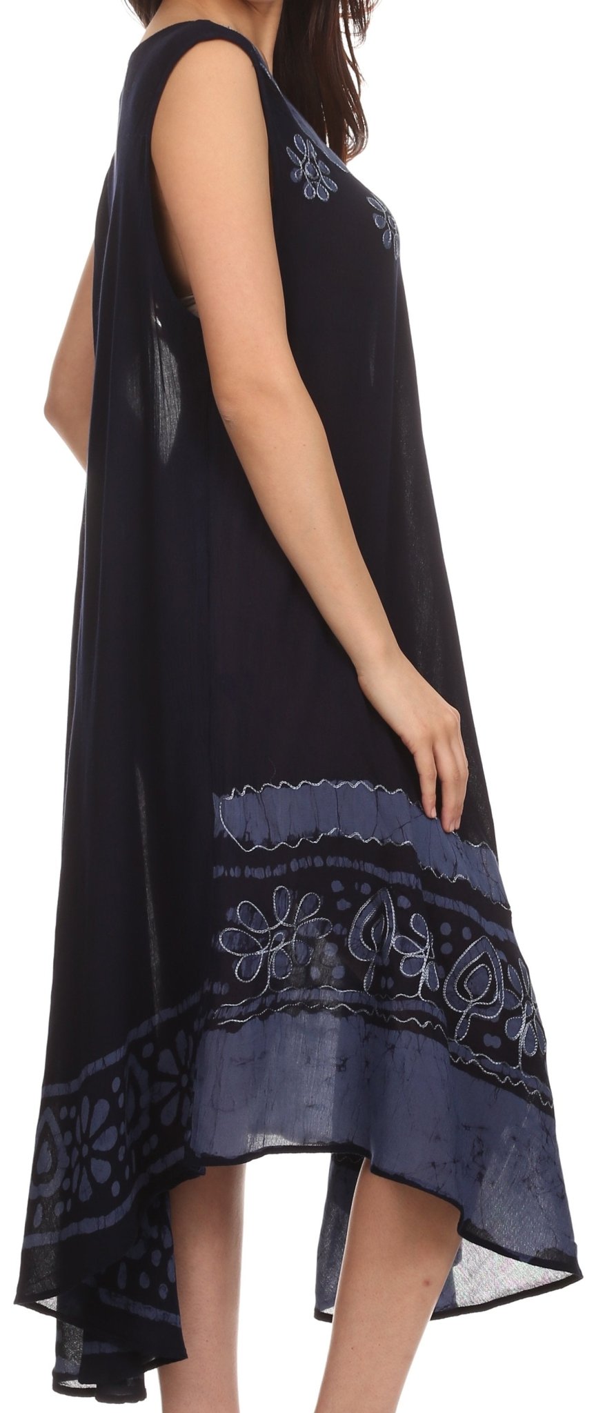 Sakkas Batik Flower Caftan Tank Dress / Cover Up dresses La Vie Bien Sakkas Batik Flower Caftan Tank Dress / Cover Up