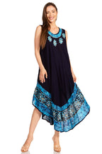 Sakkas Batik Flower Caftan Tank Dress / Cover Up dresses La Vie Bien Sakkas Batik Flower Caftan Tank Dress / Cover Up