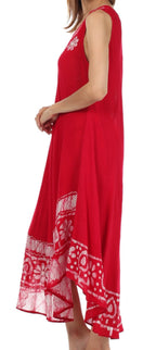 Sakkas Batik Flower Caftan Tank Dress / Cover Up dresses La Vie Bien Sakkas Batik Flower Caftan Tank Dress / Cover Up