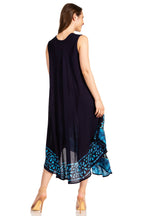 Sakkas Batik Flower Caftan Tank Dress / Cover Up dresses La Vie Bien Sakkas Batik Flower Caftan Tank Dress / Cover Up