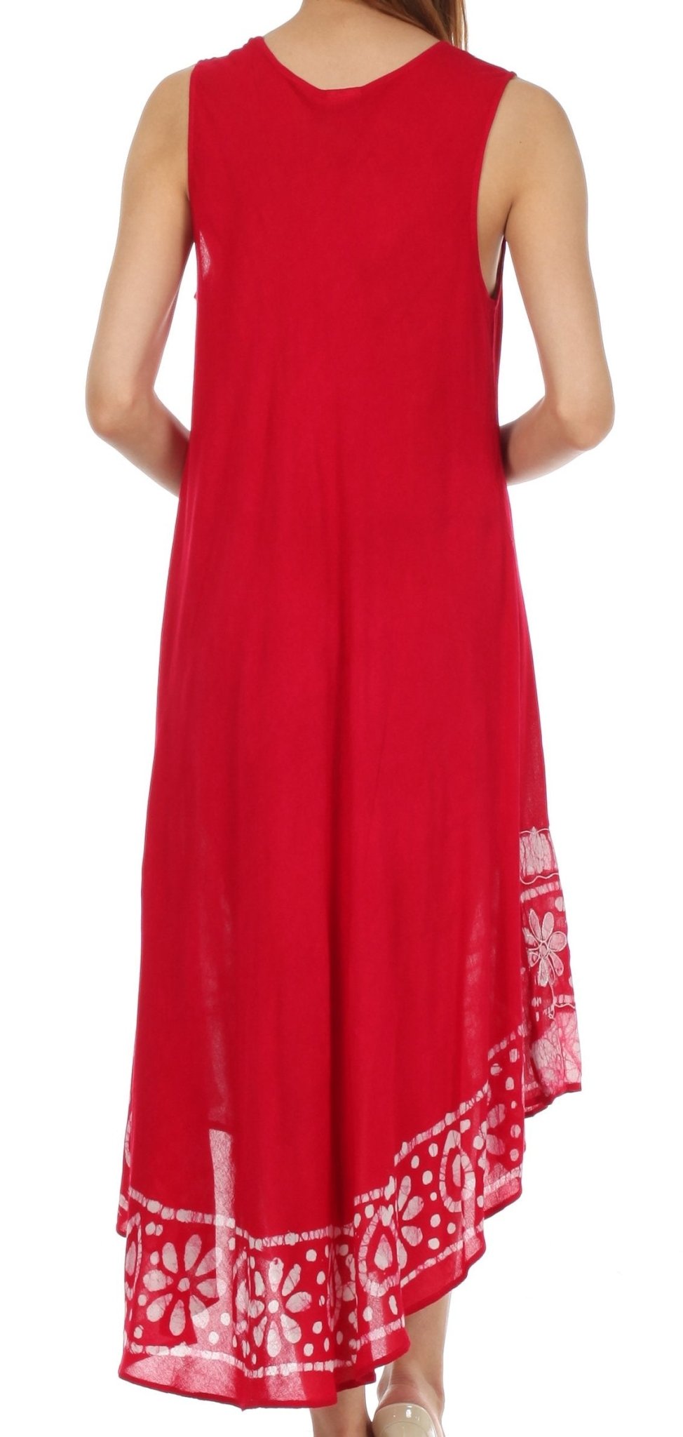 Sakkas Batik Flower Caftan Tank Dress / Cover Up dresses La Vie Bien Sakkas Batik Flower Caftan Tank Dress / Cover Up