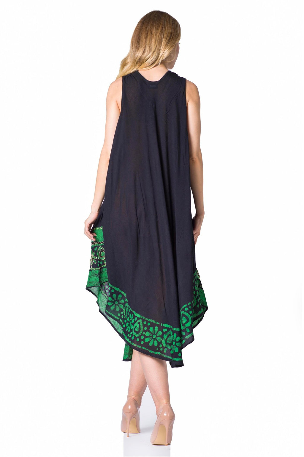 Sakkas Batik Flower Caftan Tank Dress / Cover Up dresses La Vie Bien Sakkas Batik Flower Caftan Tank Dress / Cover Up
