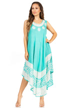Sakkas Batik Flower Caftan Tank Dress / Cover Up dresses La Vie Bien Sakkas Batik Flower Caftan Tank Dress / Cover Up