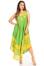 Sakkas Batik Flower Caftan Tank Dress / Cover Up dresses La Vie Bien Sakkas Batik Flower Caftan Tank Dress / Cover Up