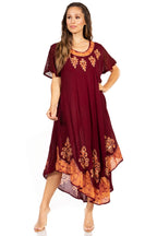 Sakkas Batik Hindi Cap Sleeve Caftan Dress / Cover Up dresses La Vie Bien Sakkas Batik Hindi Cap Sleeve Caftan Dress / Cover Up