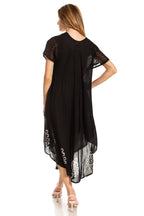 Sakkas Batik Hindi Cap Sleeve Caftan Dress / Cover Up dresses La Vie Bien Sakkas Batik Hindi Cap Sleeve Caftan Dress / Cover Up