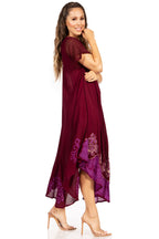 Sakkas Batik Hindi Cap Sleeve Caftan Dress / Cover Up dresses La Vie Bien Sakkas Batik Hindi Cap Sleeve Caftan Dress / Cover Up