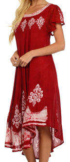 Sakkas Batik Hindi Cap Sleeve Caftan Dress / Cover Up dresses La Vie Bien Sakkas Batik Hindi Cap Sleeve Caftan Dress / Cover Up