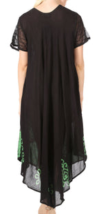 Sakkas Batik Hindi Cap Sleeve Caftan Dress / Cover Up dresses La Vie Bien Sakkas Batik Hindi Cap Sleeve Caftan Dress / Cover Up