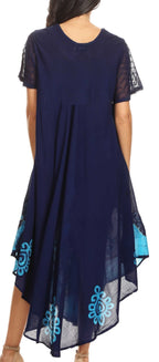 Sakkas Batik Hindi Cap Sleeve Caftan Dress / Cover Up dresses La Vie Bien Sakkas Batik Hindi Cap Sleeve Caftan Dress / Cover Up