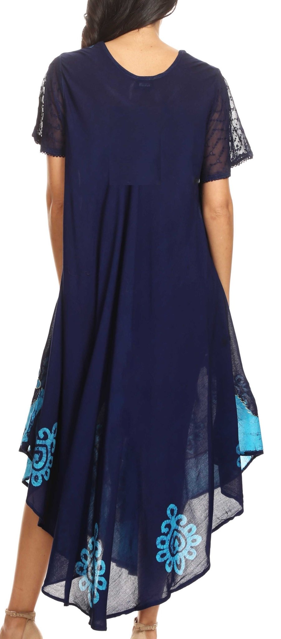 Sakkas Batik Hindi Cap Sleeve Caftan Dress / Cover Up dresses La Vie Bien Sakkas Batik Hindi Cap Sleeve Caftan Dress / Cover Up