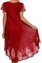 Sakkas Batik Hindi Cap Sleeve Caftan Dress / Cover Up dresses La Vie Bien Sakkas Batik Hindi Cap Sleeve Caftan Dress / Cover Up