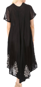 Sakkas Batik Hindi Cap Sleeve Caftan Dress / Cover Up dresses La Vie Bien Sakkas Batik Hindi Cap Sleeve Caftan Dress / Cover Up