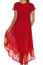 Sakkas Batik Hindi Cap Sleeve Caftan Dress / Cover Up dresses La Vie Bien Sakkas Batik Hindi Cap Sleeve Caftan Dress / Cover Up