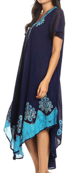 Sakkas Batik Hindi Cap Sleeve Caftan Dress / Cover Up dresses La Vie Bien Sakkas Batik Hindi Cap Sleeve Caftan Dress / Cover Up