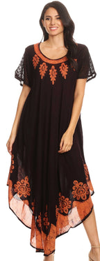 Sakkas Batik Hindi Cap Sleeve Caftan Dress / Cover Up dresses La Vie Bien Sakkas Batik Hindi Cap Sleeve Caftan Dress / Cover Up