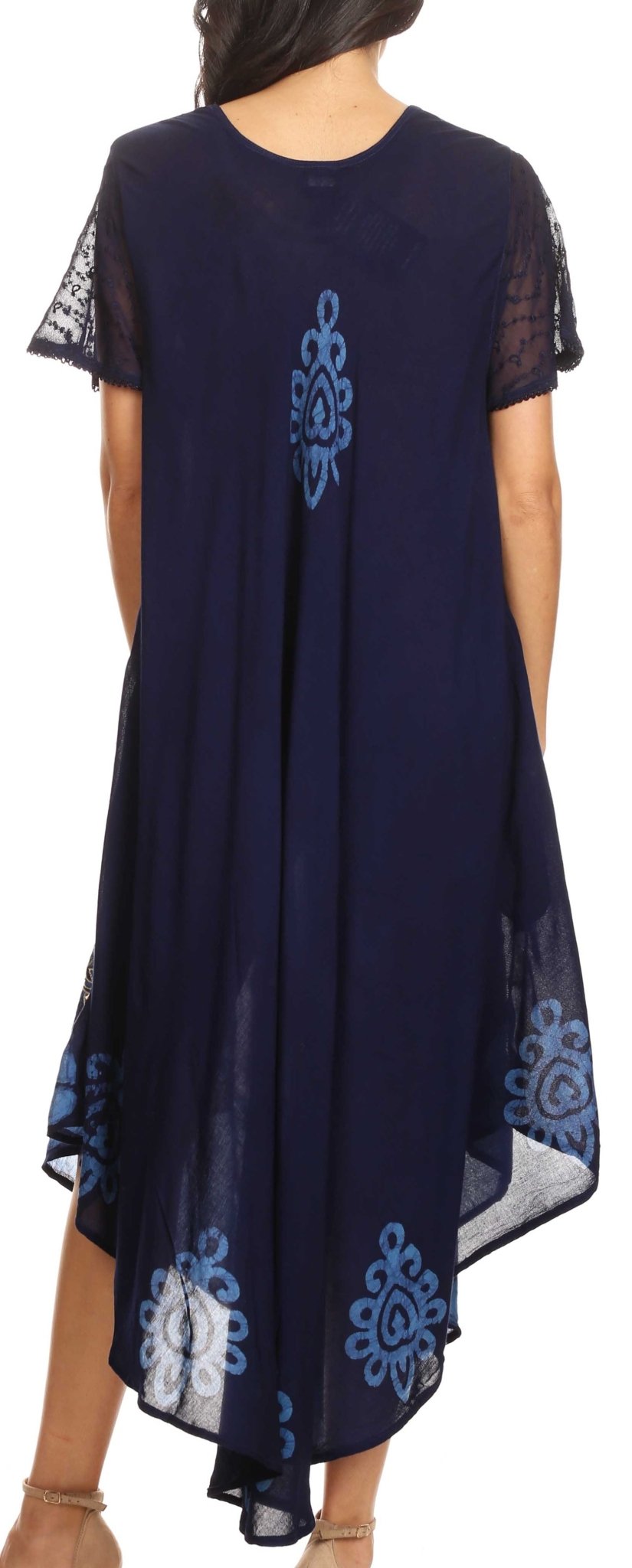 Sakkas Batik Hindi Cap Sleeve Caftan Dress / Cover Up dresses La Vie Bien Sakkas Batik Hindi Cap Sleeve Caftan Dress / Cover Up