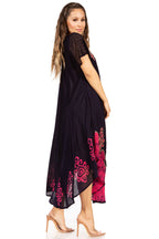 Sakkas Batik Hindi Cap Sleeve Caftan Dress / Cover Up dresses La Vie Bien Sakkas Batik Hindi Cap Sleeve Caftan Dress / Cover Up
