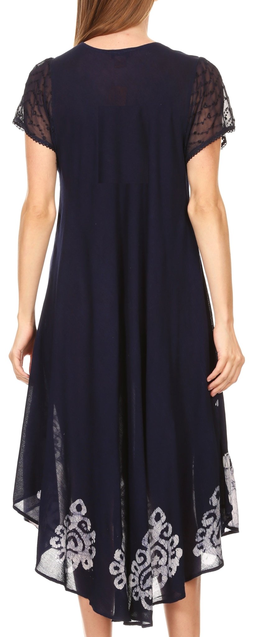 Sakkas Batik Hindi Cap Sleeve Caftan Dress / Cover Up dresses La Vie Bien Sakkas Batik Hindi Cap Sleeve Caftan Dress / Cover Up