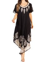 Sakkas Batik Hindi Cap Sleeve Caftan Dress / Cover Up dresses La Vie Bien Sakkas Batik Hindi Cap Sleeve Caftan Dress / Cover Up