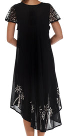 Sakkas Batik Palm Tree Cap Sleeve Caftan Dress / Cover Up dresses La Vie Bien Sakkas Batik Palm Tree Cap Sleeve Caftan Dress / Cover Up