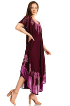 Sakkas Batik Palm Tree Cap Sleeve Caftan Dress / Cover Up dresses La Vie Bien Sakkas Batik Palm Tree Cap Sleeve Caftan Dress / Cover Up
