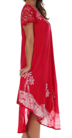 Sakkas Batik Palm Tree Cap Sleeve Caftan Dress / Cover Up dresses La Vie Bien Sakkas Batik Palm Tree Cap Sleeve Caftan Dress / Cover Up