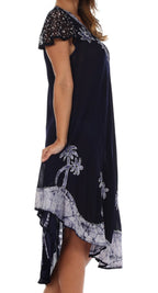 Sakkas Batik Palm Tree Cap Sleeve Caftan Dress / Cover Up dresses La Vie Bien Sakkas Batik Palm Tree Cap Sleeve Caftan Dress / Cover Up