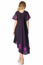 Sakkas Batik Palm Tree Cap Sleeve Caftan Dress / Cover Up dresses La Vie Bien Sakkas Batik Palm Tree Cap Sleeve Caftan Dress / Cover Up