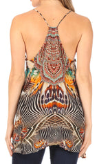 Sakkas Bette Women's Casual Boho Loose Printed Spaghetti Strap Top Tank Camisole tops La Vie Bien Sakkas Bette Women's Casual Boho Loose Printed Spaghetti Strap Top Tank Camisole
