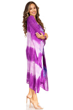 Sakkas Clementine Second Women's Tie Dye Caftan Dress/Cover Up Beach Kaftan Boho dresses La Vie Bien Sakkas Clementine Second Women's Tie Dye Caftan Dress/Cover Up Beach Kaftan Boho